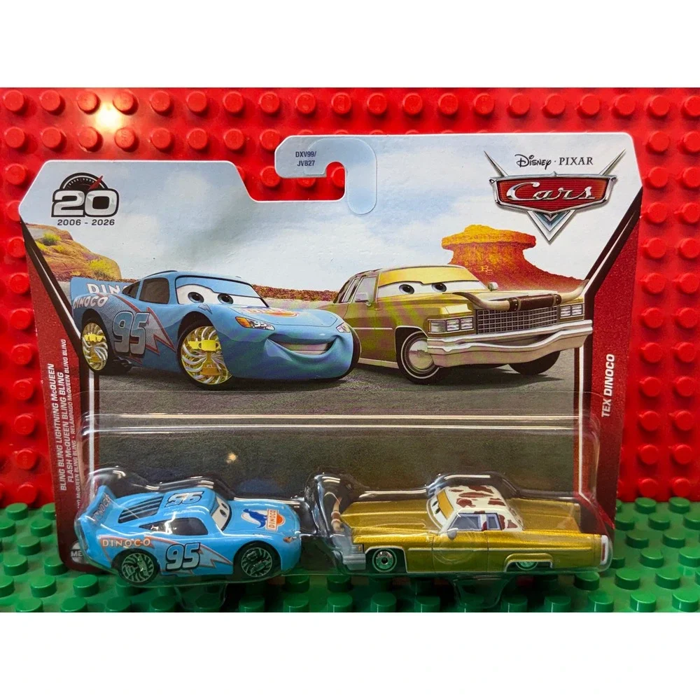 Disney Pixar Cars Bling Bling Lightning McQueen Tex Dinoco 2 Pack Mattel DXV99